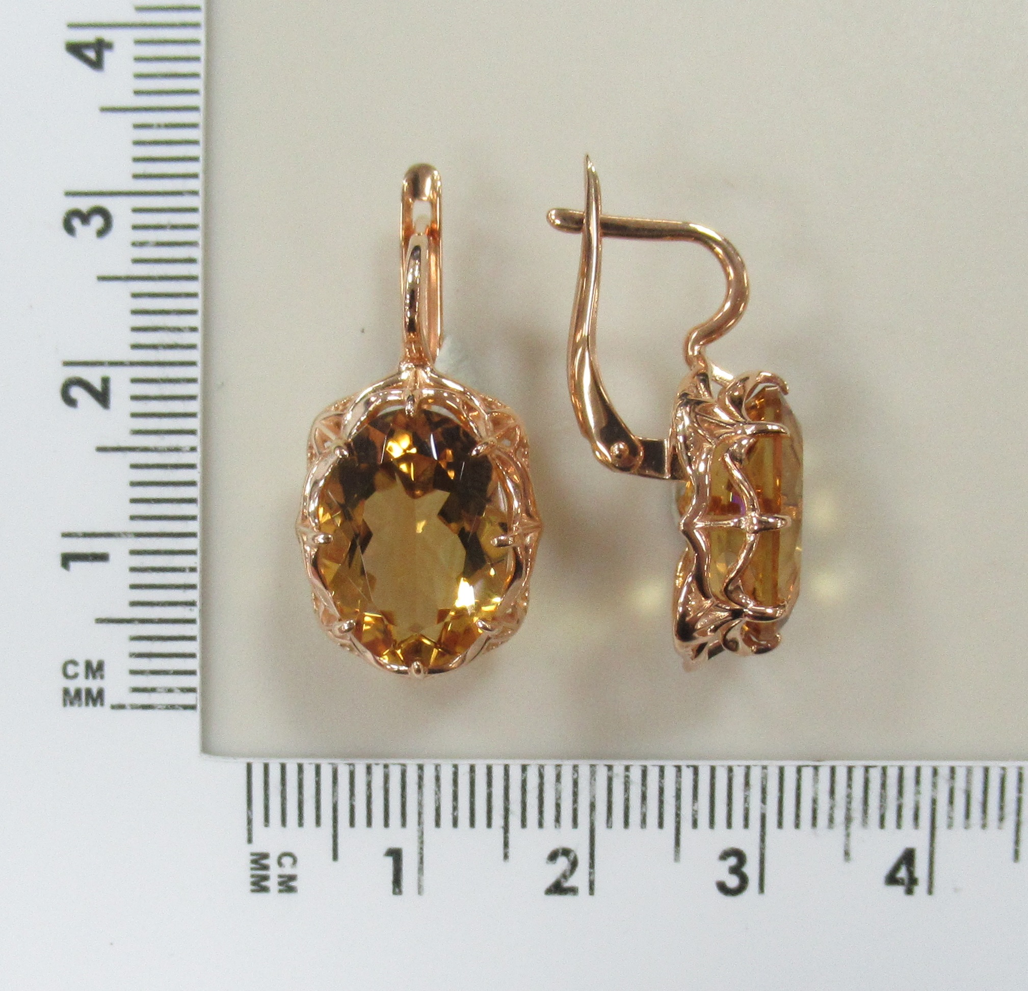 Серебряные серьги с цитринами